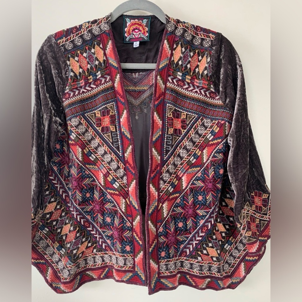 Johnny Was Velvet Ravi Bolero Multicolor Embroidery- XL - Picture 10 of 10